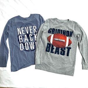 The Children’s Place Boys XXL Set of 2 long sleeved tees football theme 640B7